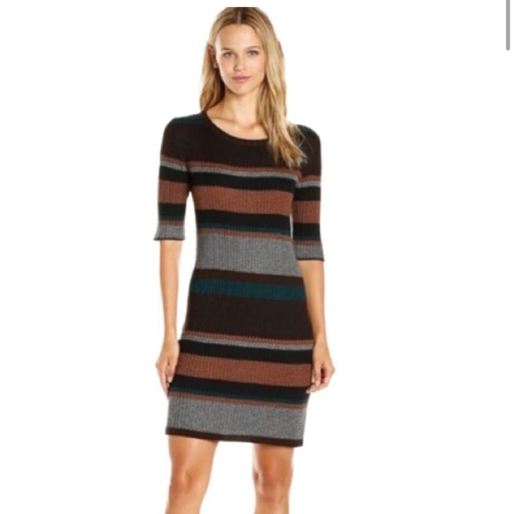 Sanctuary rib knit striped dress women’s XL brown new NWT